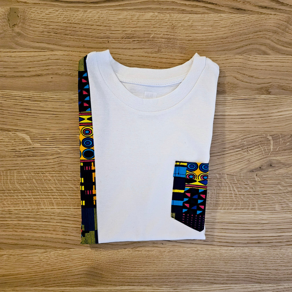 Kids T-shirt with African Ankara Print Detail | 100% cotton-2
