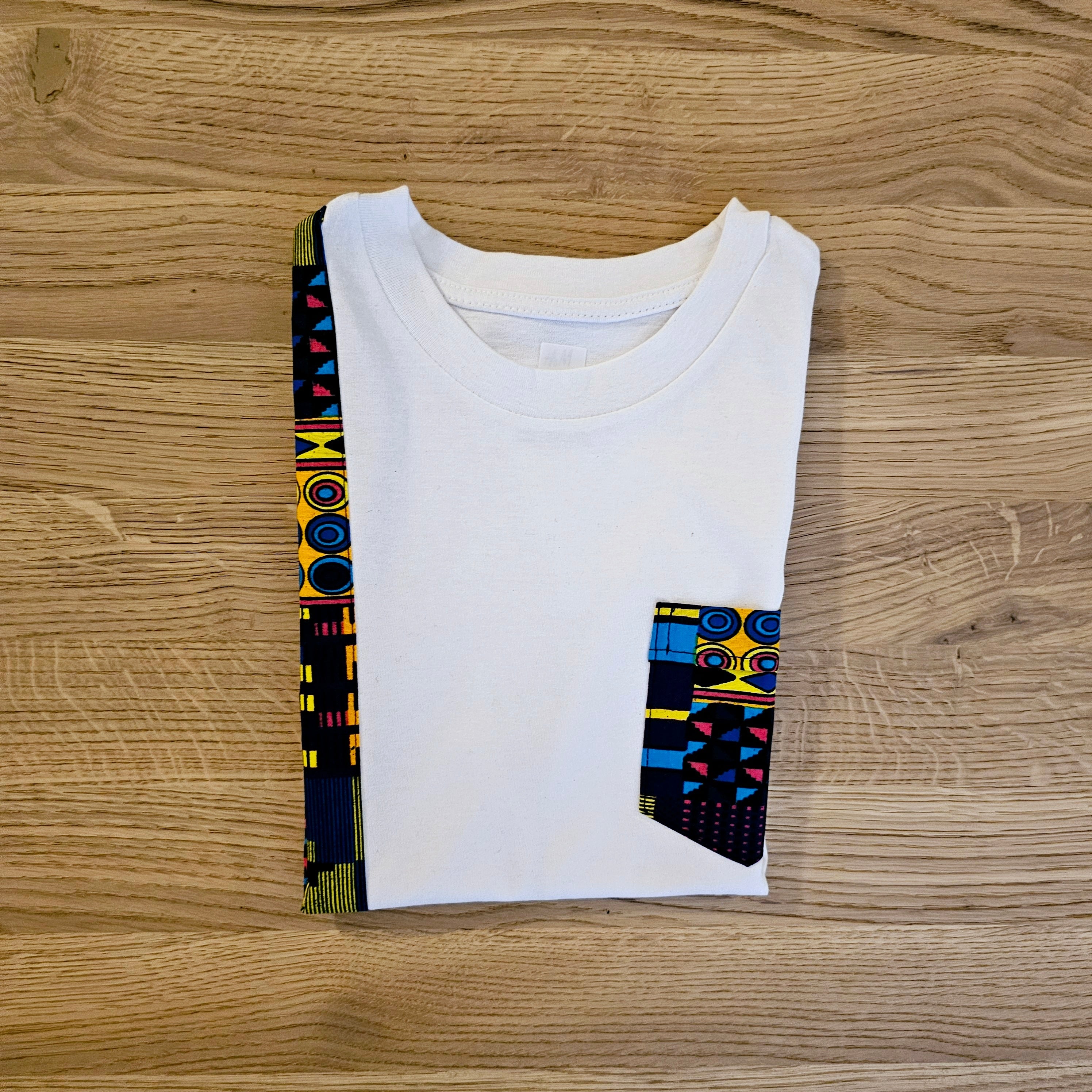 Kids T-shirt with African Ankara Print Detail | 100% cotton-2