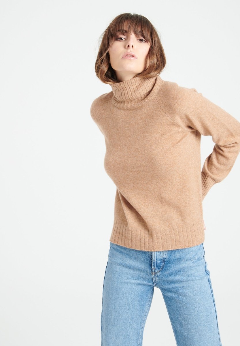 Pull col roulé cachemire camel femme - LILLY 22-0