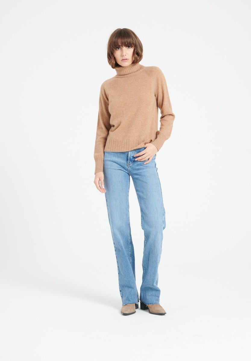 Pull col roulé cachemire camel femme - LILLY 22-1