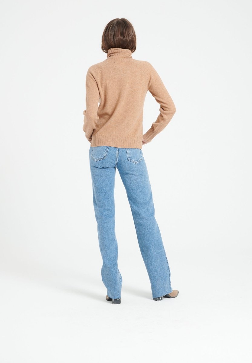 Pull col roulé cachemire camel femme - LILLY 22-4