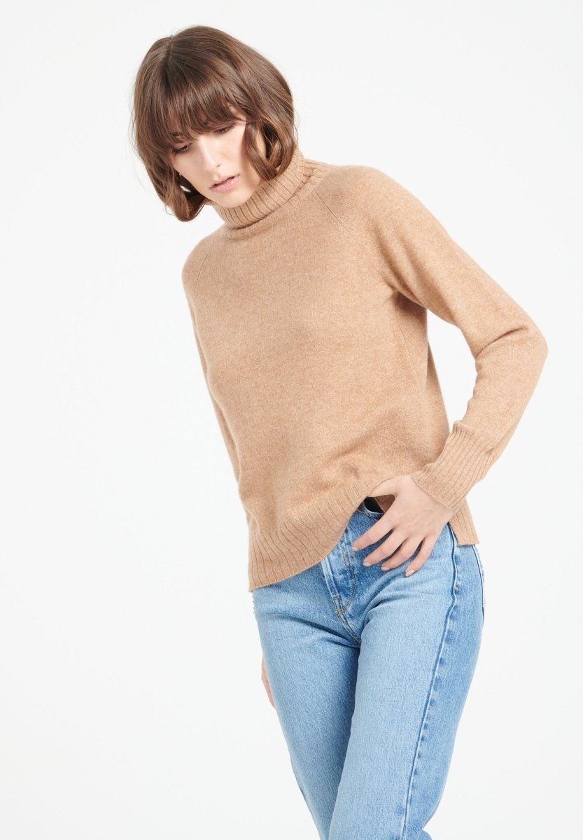 Pull col roulé cachemire camel femme - LILLY 22-2